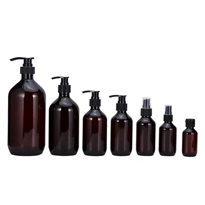 250ml 300ml 500ml Amber PET بوتلیں پمپ کے ساتھ